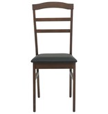 VidaXL Eetkamerstoel 2 pcs Lichtbruin en Zwart Massief Rubberhout