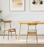 VidaXL Eetkamerstoel 2 pcs Natuurlijk en Licht Massief Rubberhout