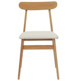 VidaXL Eetkamerstoel 2 pcs Natuurlijk en Licht Massief Rubberhout