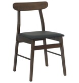 VidaXL Eetkamerstoel 2 pcs Lichtbruin en Zwart Massief Rubberhout