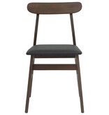 VidaXL Eetkamerstoel 2 pcs Lichtbruin en Zwart Massief Rubberhout