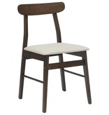 VidaXL Eetkamerstoel 2 pcs Lichtbruin en Licht Massief Rubberhout