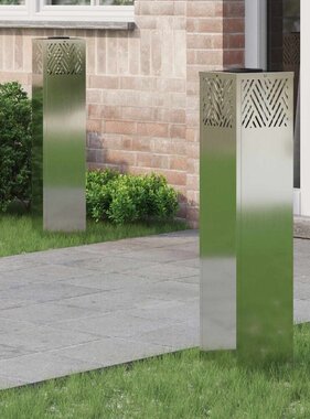 VidaXL Solar LED Pad Licht 2 pcs Gegalvaniseerd Gegalvaniseerd