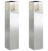 VidaXL Solar LED Pad Licht 2 pcs Gegalvaniseerd Gegalvaniseerd