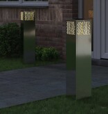 VidaXL Solar LED Pad Licht 2 pcs Gegalvaniseerd Gegalvaniseerd