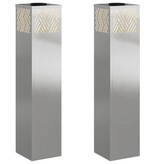 VidaXL Solar LED Pad Licht 2 pcs Roestvrij staal Roestvrij staal