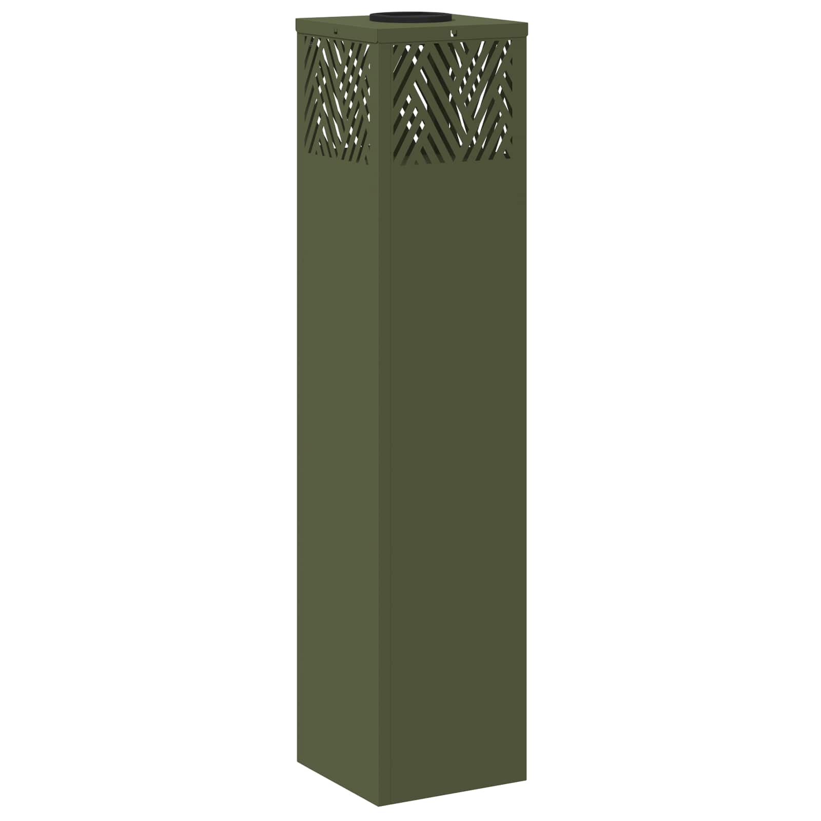 VidaXL Solar LED Pad Licht 2 pcs Olijf Groen Koudgewalst staal