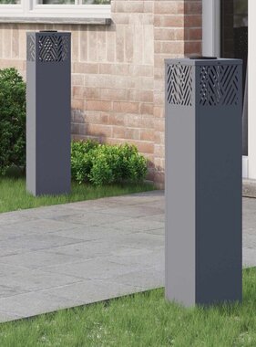 VidaXL Solar LED Pad Licht Visgraat 2 pcs Antraciet Koudgewalst staal