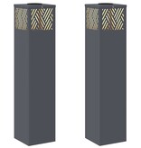 VidaXL Solar LED Pad Licht Visgraat 2 pcs Antraciet Koudgewalst staal