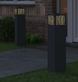 VidaXL Solar LED Pad Licht Visgraat 2 pcs Antraciet Koudgewalst staal