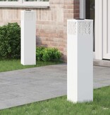 VidaXL Solar LED Pad Licht Visgraat 2 pcs Wit Koudgewalst staal