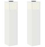 VidaXL Solar LED Pad Licht Visgraat 2 pcs Wit Koudgewalst staal