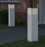 VidaXL Solar LED Pad Licht Visgraat 2 pcs Wit Koudgewalst staal