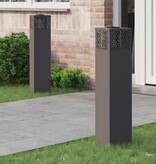 VidaXL Solar LED Pad Licht Visgraat 2 pcs Zwart Koudgewalst staal