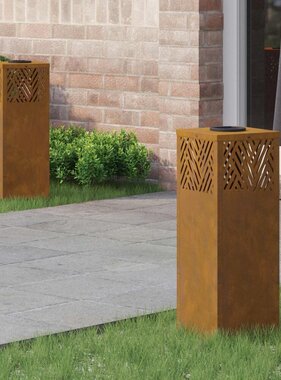 VidaXL Solar LED Pad Licht Visgraat 2 pcs Cortenstaal Cortenstaal