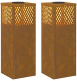 VidaXL Solar LED Pad Licht Visgraat 2 pcs Cortenstaal Cortenstaal