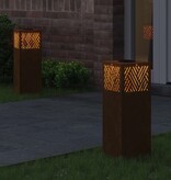 VidaXL Solar LED Pad Licht Visgraat 2 pcs Cortenstaal Cortenstaal