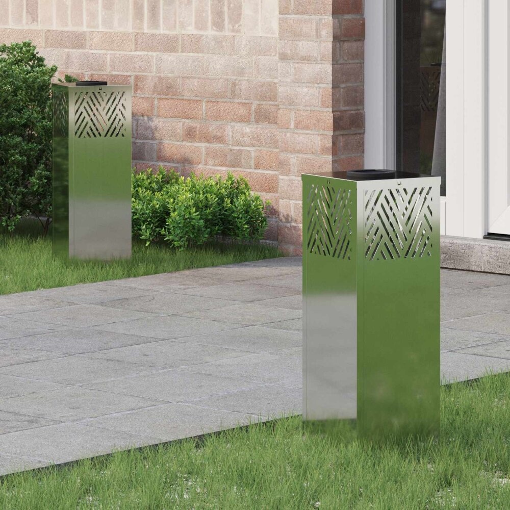 VidaXL Solar LED Pad Licht 2 pcs Gegalvaniseerd Gegalvaniseerd