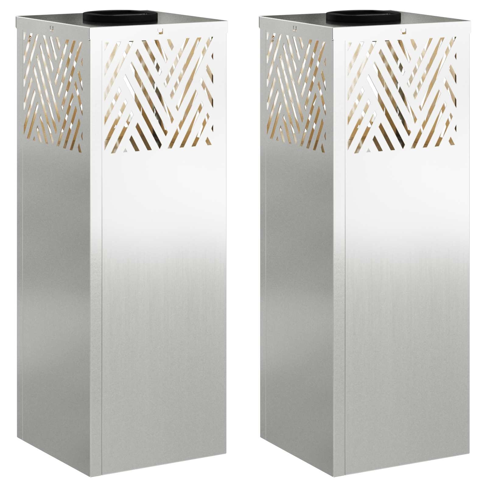 VidaXL Solar LED Pad Licht 2 pcs Gegalvaniseerd Gegalvaniseerd