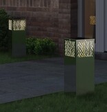 VidaXL Solar LED Pad Licht 2 pcs Gegalvaniseerd Gegalvaniseerd