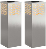 VidaXL Solar LED Pad Licht 2 pcs Roestvrij staal Roestvrij staal