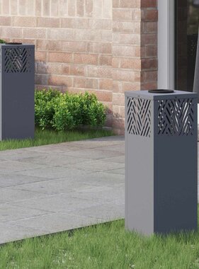 VidaXL Solar LED Pad Licht Visgraat 2 pcs Antraciet Koudgewalst staal