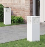 VidaXL Solar LED Pad Licht Visgraat 2 pcs Wit Koudgewalst staal