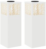 VidaXL Solar LED Pad Licht Visgraat 2 pcs Wit Koudgewalst staal