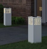 VidaXL Solar LED Pad Licht Visgraat 2 pcs Wit Koudgewalst staal