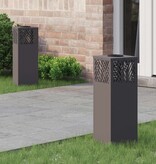 VidaXL Solar LED Pad Licht Visgraat 2 pcs Zwart Koudgewalst staal