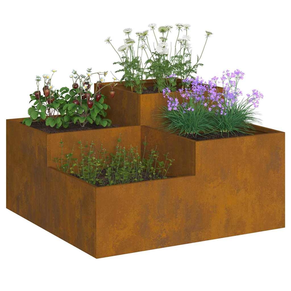 VidaXL Tuin Bloempot Roestig 100 x 100 x 48 cm Cortenstaal
