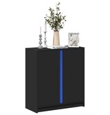 VidaXL Dressoir met LED 77x34x85 cm bewerkt hout zwart