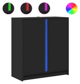VidaXL Dressoir met LED 77x34x85 cm bewerkt hout zwart