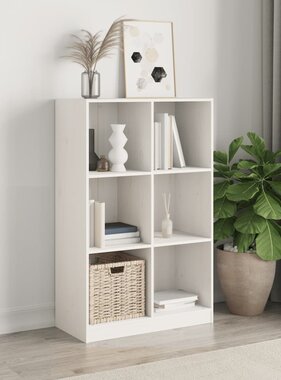 VidaXL Boekenkast 70x33x110 massief grenenhout wit