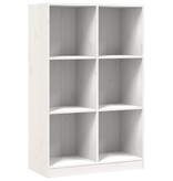 VidaXL Boekenkast 70x33x110 massief grenenhout wit