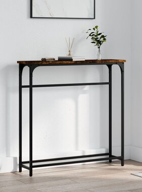 VidaXL Wandtafel 75x19,5x75 cm bewerkt hout gerookt eikenkleurig