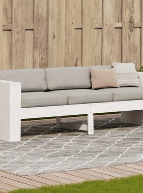 VidaXL Tuinbank 3-zits 189x60x62 cm massief grenenhout wit