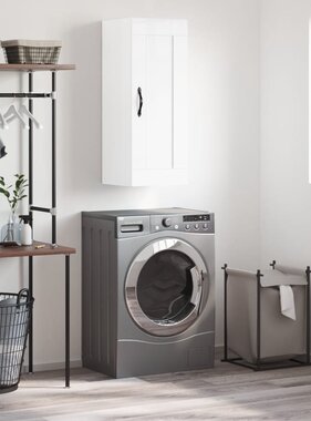 VidaXL Wandkast 34,5x34x90 cm bewerkt hout hoogglans wit