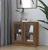 VidaXL Vitrinekast 82,5x30,5x80 cm bewerkt hout bruin eikenkleur