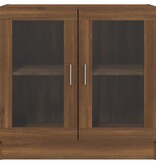 VidaXL Vitrinekast 82,5x30,5x80 cm bewerkt hout bruin eikenkleur