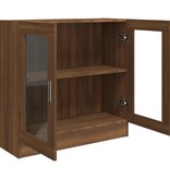 VidaXL Vitrinekast 82,5x30,5x80 cm bewerkt hout bruin eikenkleur