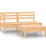 VidaXL 3-delige Loungeset massief grenenhout