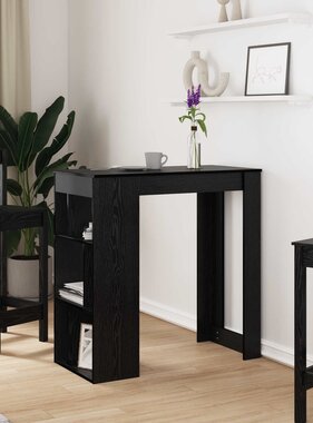 VidaXL Bartafel met plank Zwart Eiken 102 x 50 x 103,5 cm Bewerkt hout