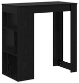 VidaXL Bartafel met plank Zwart Eiken 102 x 50 x 103,5 cm Bewerkt hout