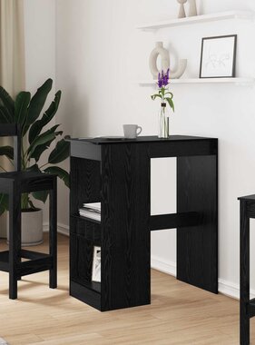 VidaXL Bartafel Zwart Eiken 90 x 47.5 x 103.5 cm Bewerkt hout