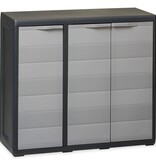VidaXL Tuinkast met 2 schappen zwart en grijs