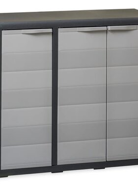 VidaXL Tuinkast met 2 schappen zwart en grijs