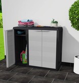 VidaXL Tuinkast met 2 schappen zwart en grijs