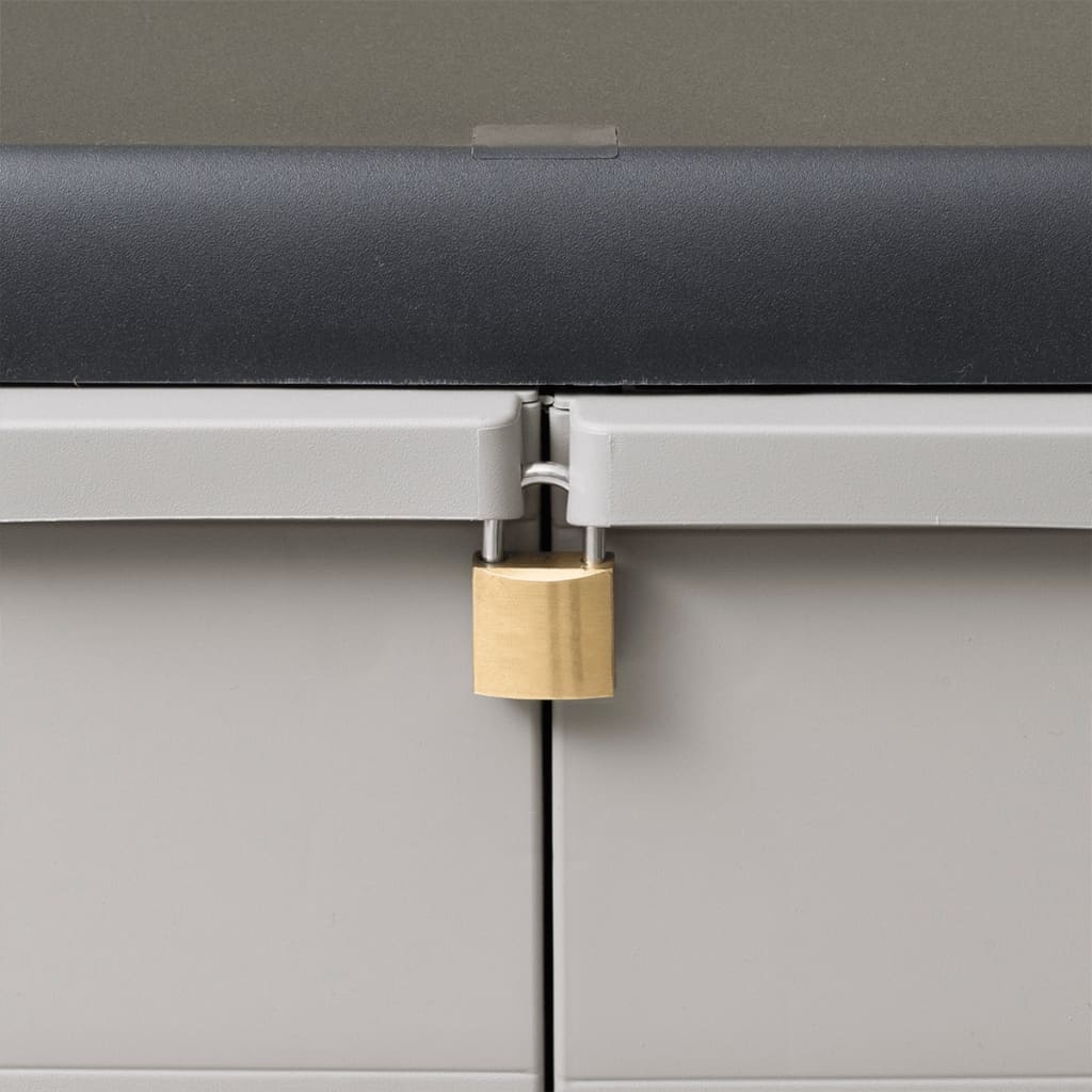 VidaXL Tuinkast met 2 schappen zwart en grijs