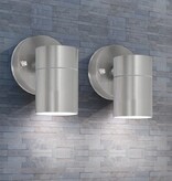 VidaXL Buitenwandlampen 2 st neerwaarts roestvrij staal